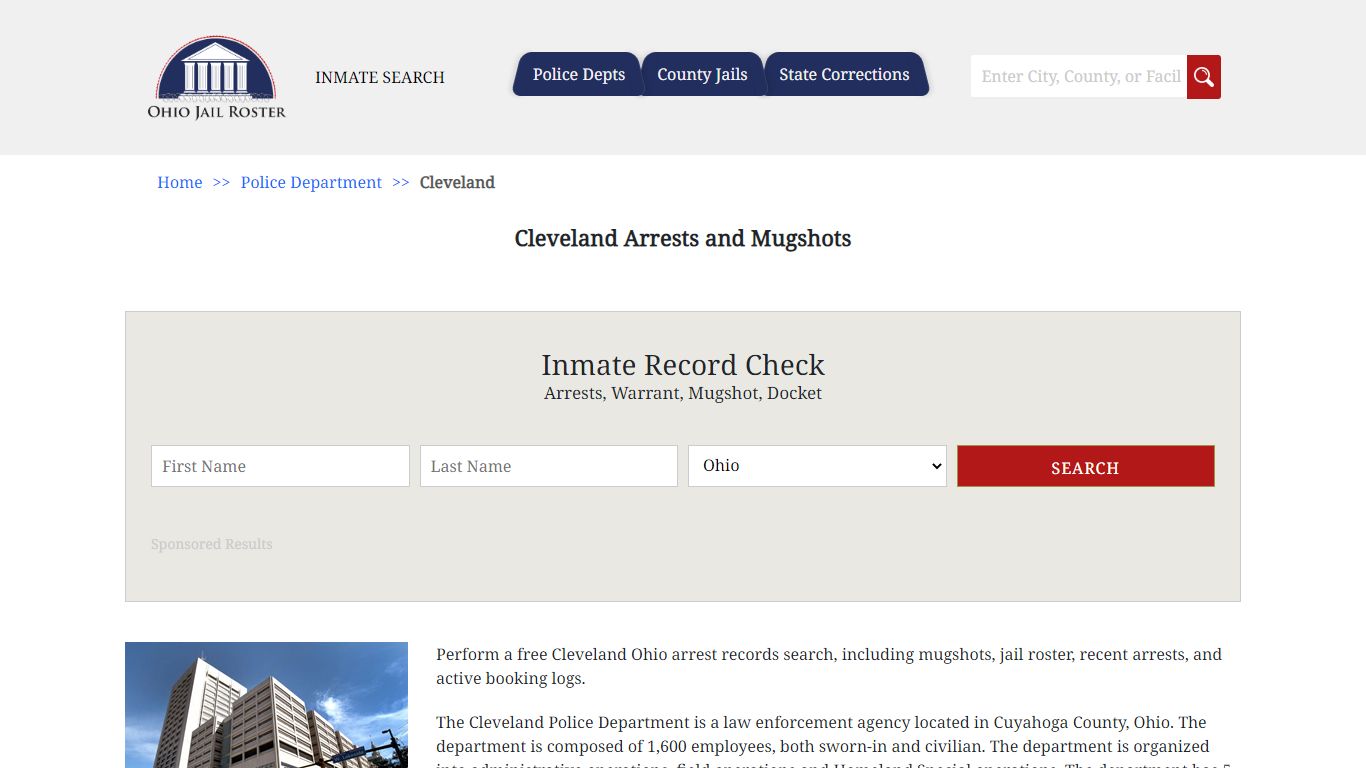 Cleveland Arrests and Mugshots - Jail Roster Search